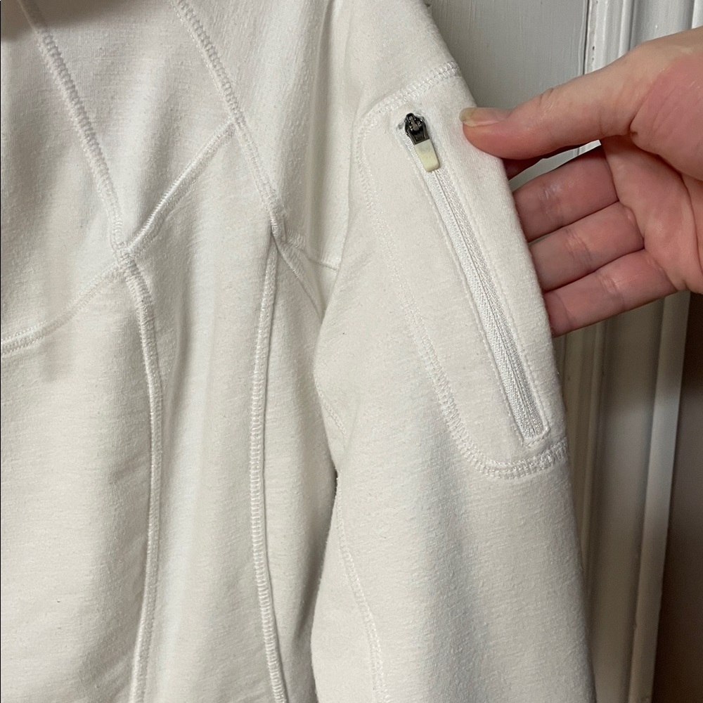 Athleta white full zip athletic golf tennis casual hoodie women’s size medium - Picture 6 of 15